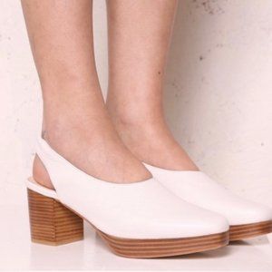 White Intentionally Blank Lotus Pumps